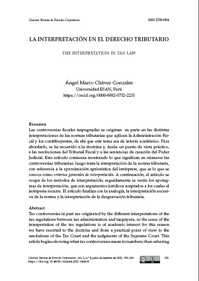 Portada de La interpretación en el derecho tributario