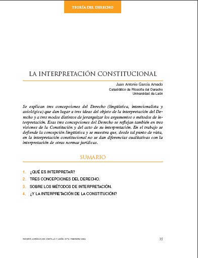Portada de La Interpretación Constitucional